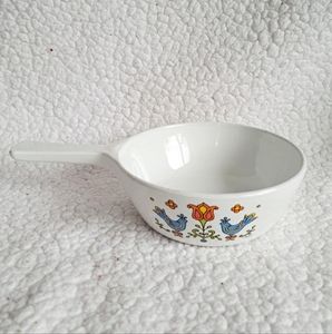 Corningware 1 Pint Blue Birds Baking Dish with Handle